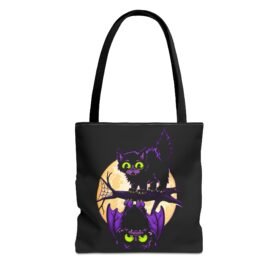 Bat & Cat Scene - Tote Bag – Moonlit Mischief