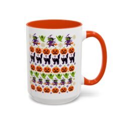 Halloween Ugly Sweater - Color Accent Mug – Sip Something Spooky - Image 16