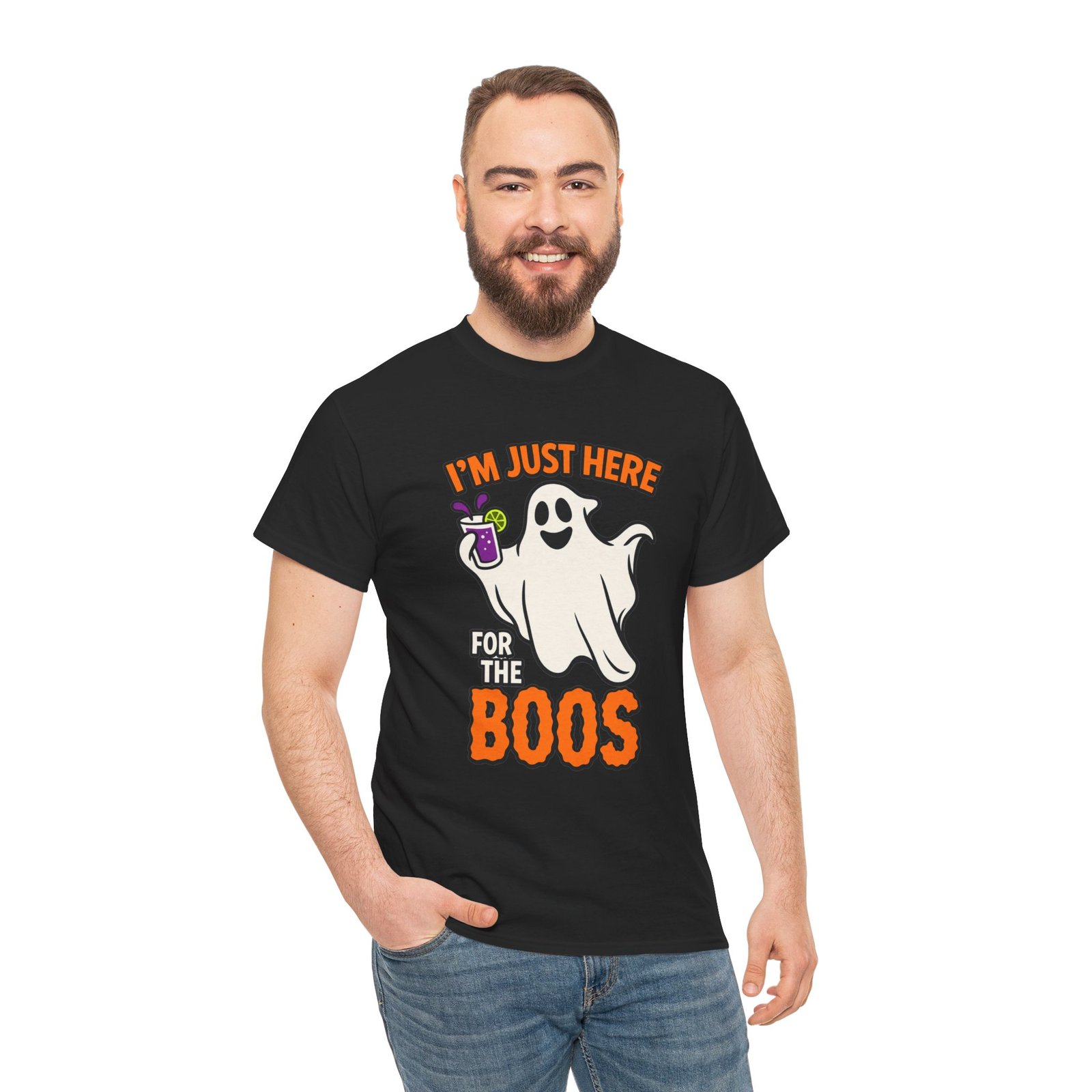 I'm Just Here for the Boos - Unisex T-Shirt – Spooky Spirits - Image 6