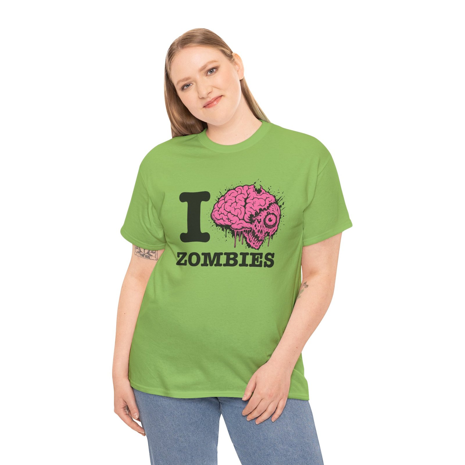 I Love Zombies - Unisex T-Shirt – Brains Are the Way to the Heart - Image 3