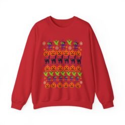 Halloween Ugly Sweater – Unisex T-Shirt – Spooky Season in Full Pattern - Image 21