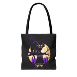 Alternative view of Bat & Cat Scene - Tote Bag – Moonlit Mischief