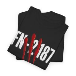 FN-2187 Red Handprint – Unisex T-Shirt – A Number With a Story - Image 3
