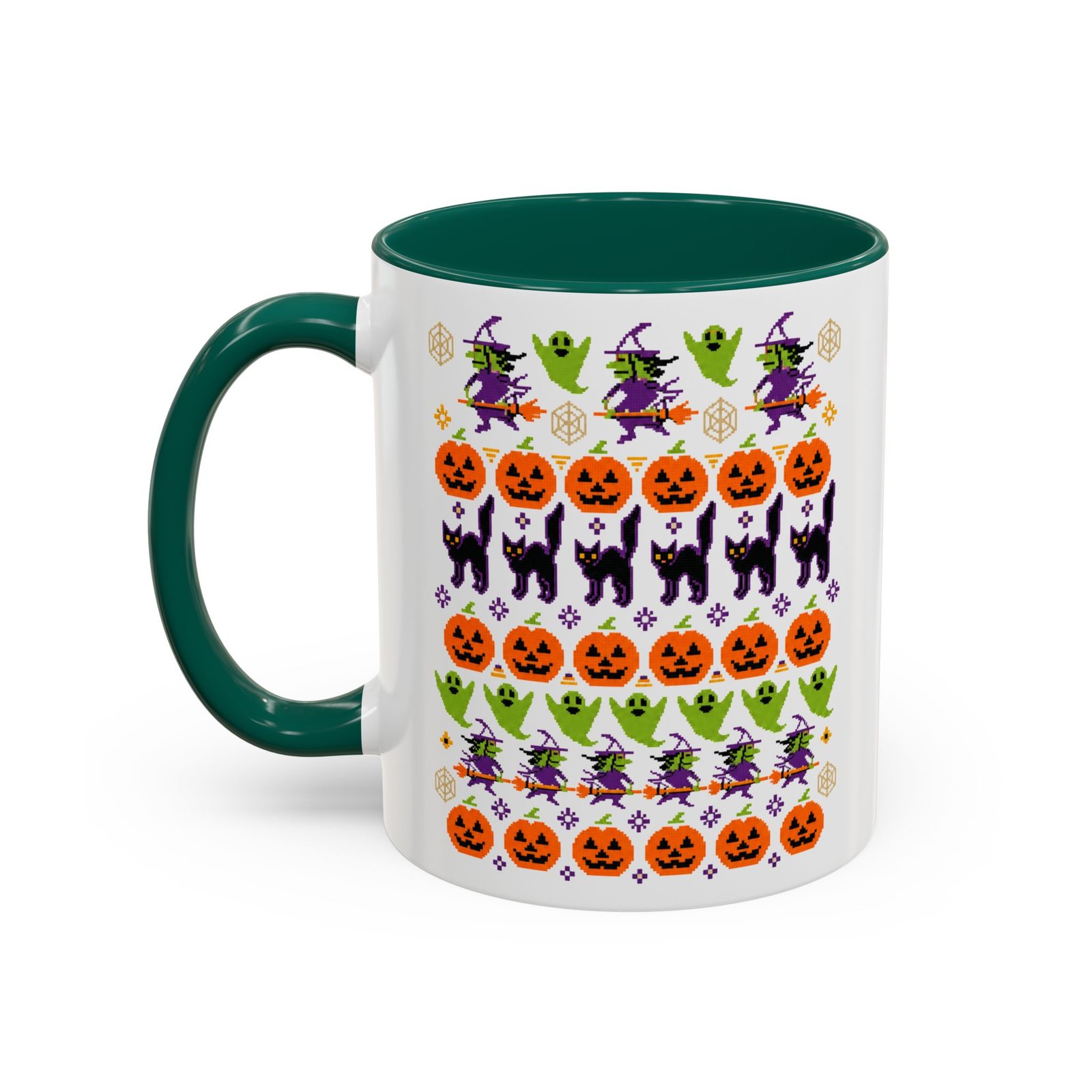 Halloween Ugly Sweater - Color Accent Mug – Spooky Season Coffee Cup - Image 8