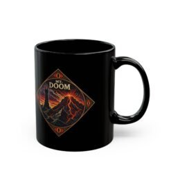 Alternative view of Mount Doom and Eye of Sauron – Black 11oz or 15oz Mug – One Mug to Rule Your Morning