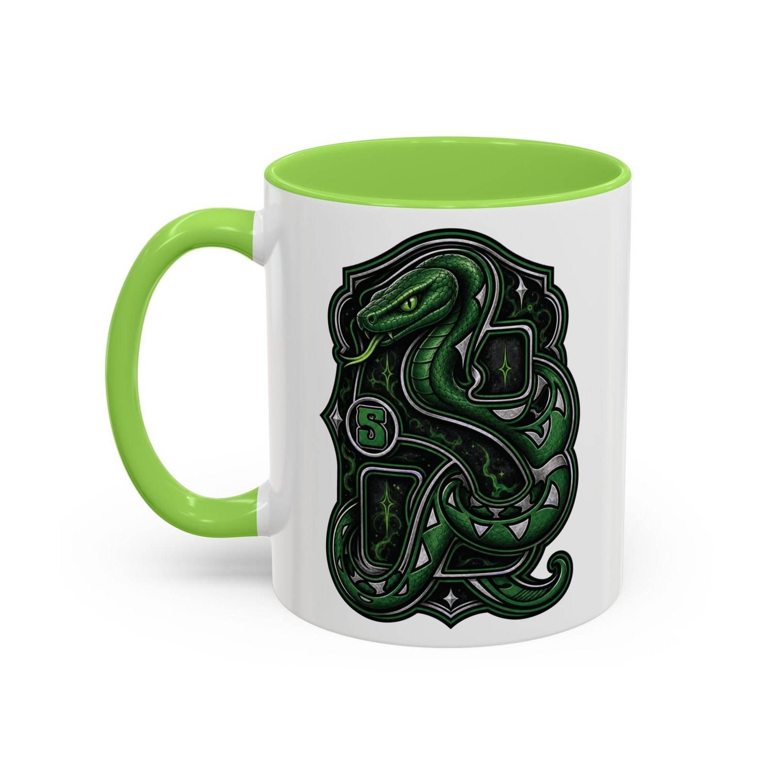 House of Snake – Accent Color Mug – Wizarding School Ambition in Every Sip - Image 12