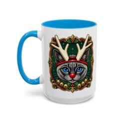 Rudolph the Reindeer Cat Color Accent Mug – Sip with Whiskers and Cheer - Image 26