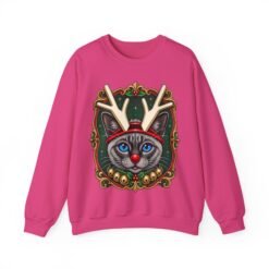 Rudolph Catmas Unisex Sweatshirt – Feline Festive, Reindeer Ready - Image 15