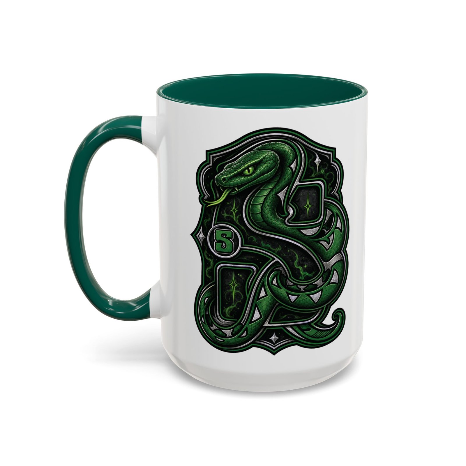 House of Snake – Accent Color Mug – Wizarding School Ambition in Every Sip - Image 14