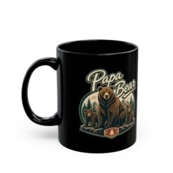 Alternative view of ☕🐻👨‍👧‍👦 Papa Bear Black Mug – Strong Brew for the Head of the Den