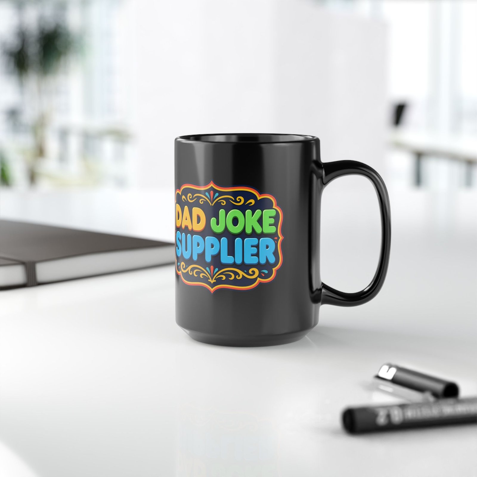 Dad Joke Supplier – Black Mug – Caffeine and Comedy Included - Image 10