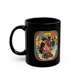 Alternative view of Krampus Island – Black 11oz or 15oz Mug – Naughty Never Looked So Chill
