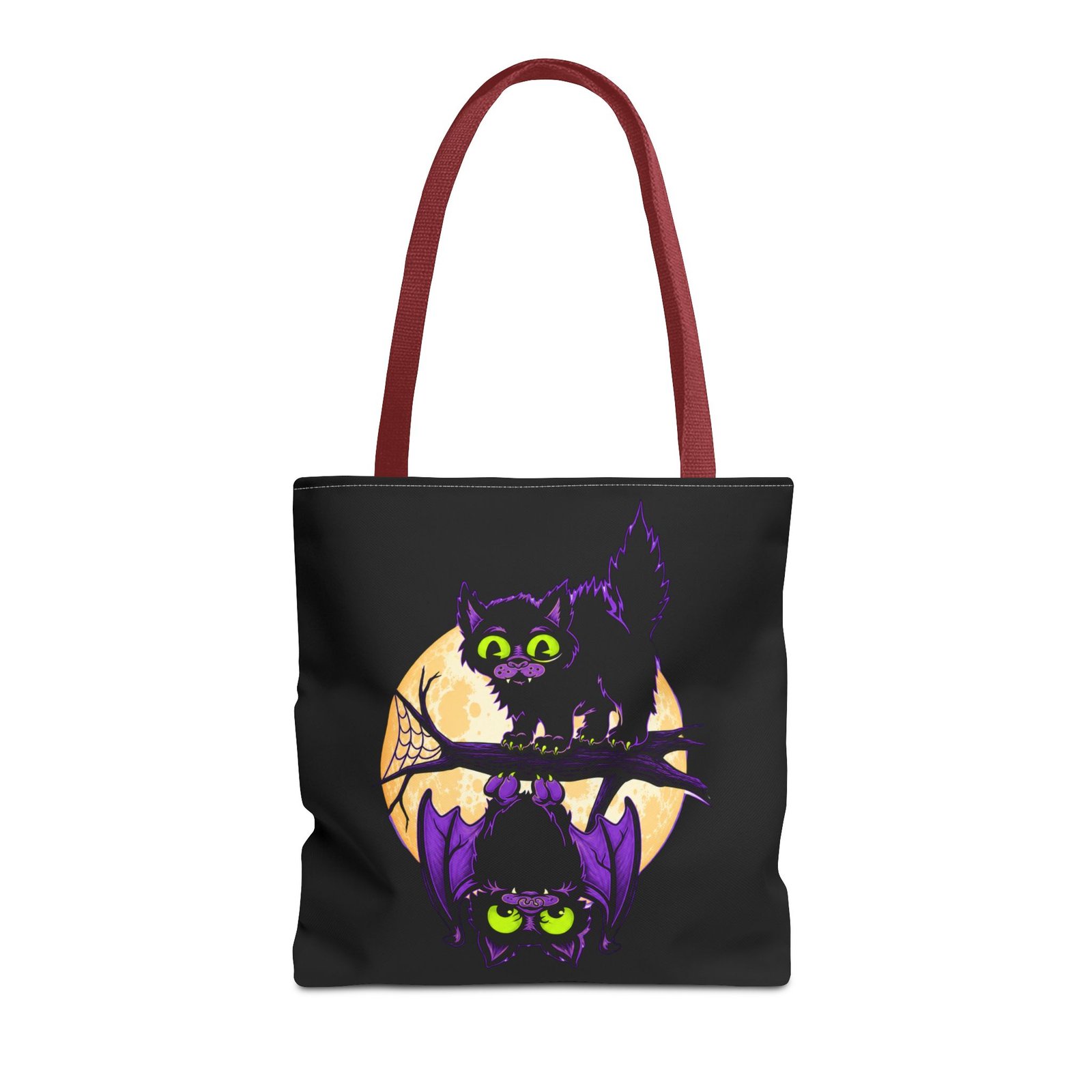 Moonlit Mischief - Tote Bag – Cute Halloween Cat and Bat - Image 17