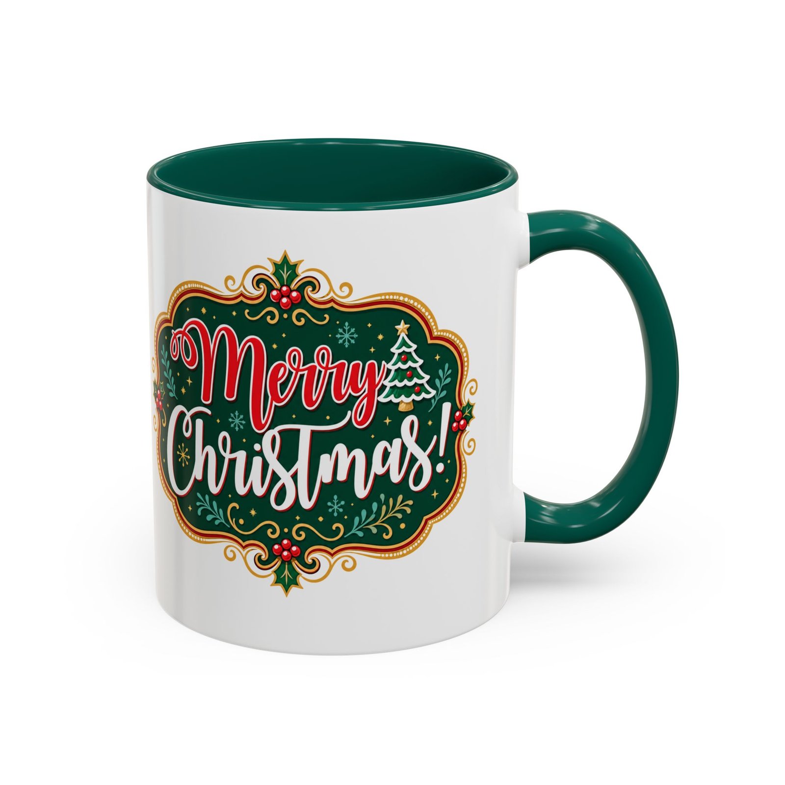 Merry Christmas - Color Accent Mug – Sip the Season in Style - Image 5