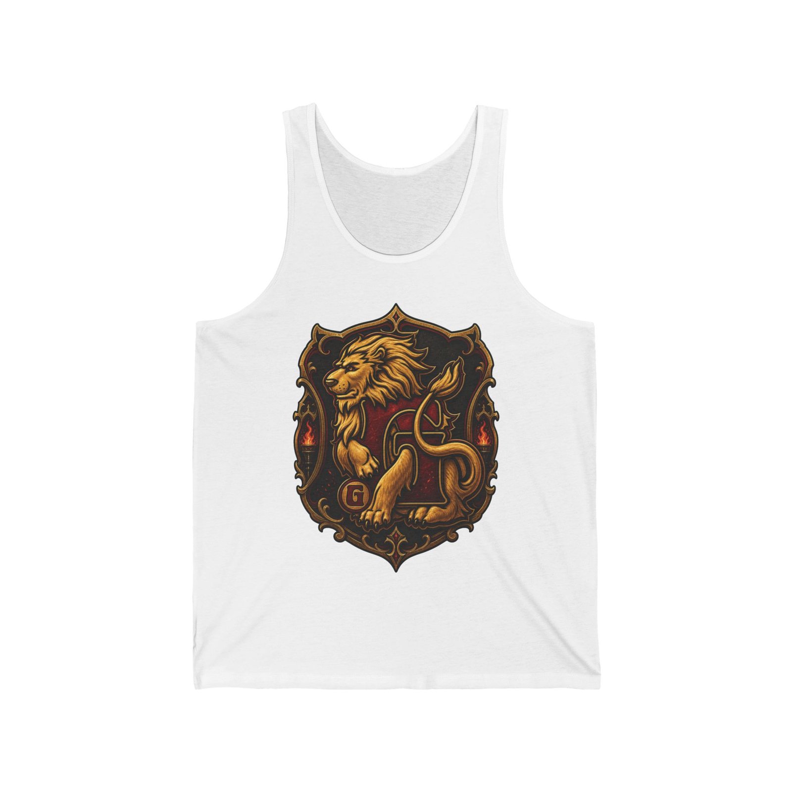 House of Lion – Unisex Jersey Tank Top – Cool Wizarding School Style for Brave Hearts