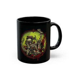 Dancing Baby Xenomorph – Black Mug – Coffee, Chaos and a Tiny Top Hat