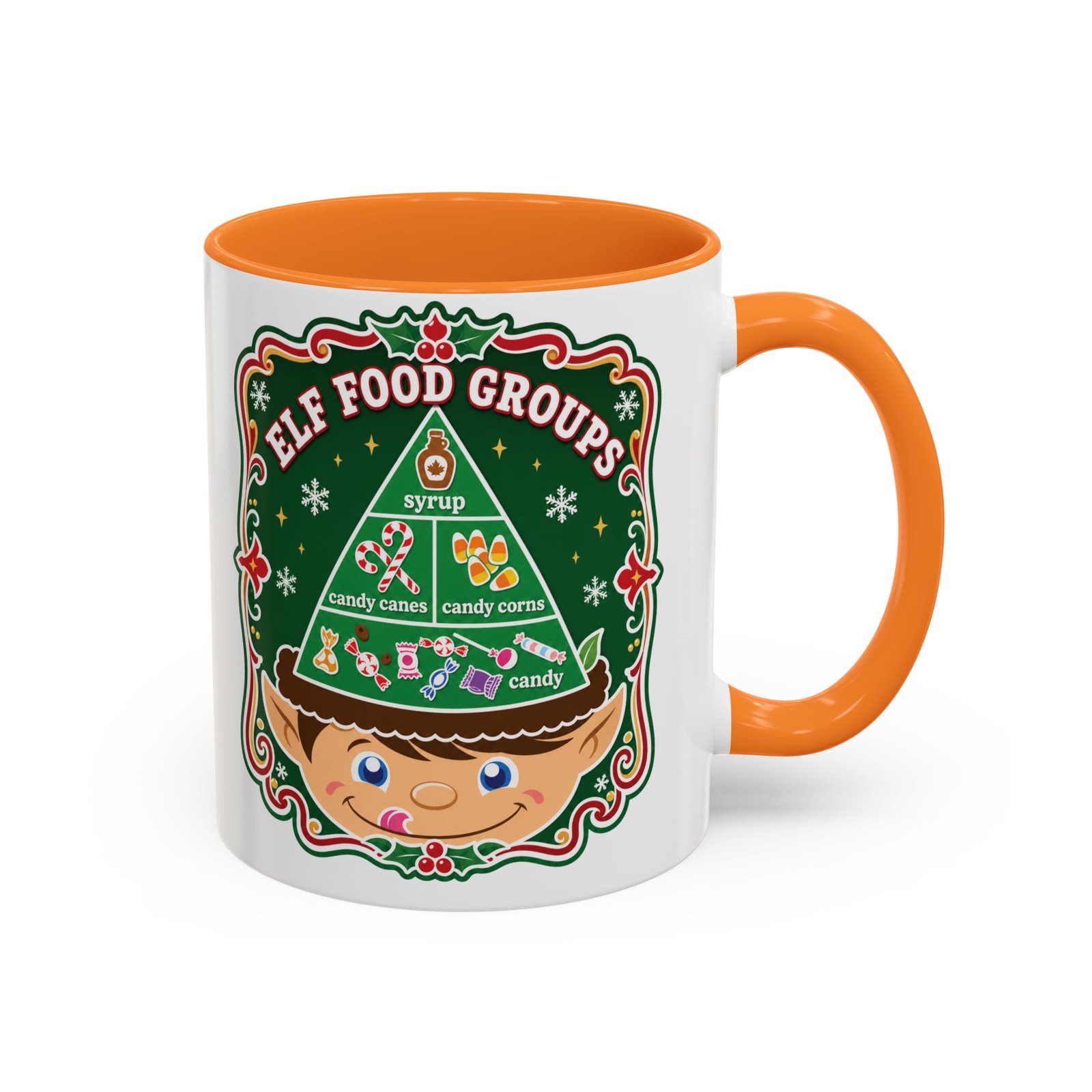 Elf Food Groups – Color Accent Mug – Sweet Sips, North Pole Style - Image 9