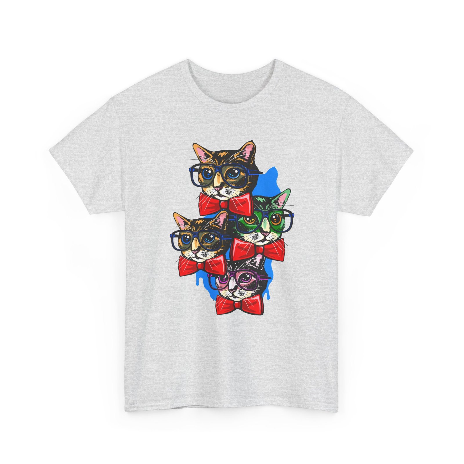 Nerdy Cat Club - Unisex T-Shirt – Funny Cats With Glasses, Bow Ties - Image 11