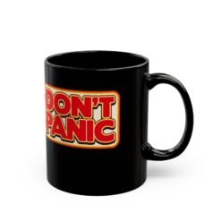 Don’t Panic – Black Mug – The Galaxy’s Most Important Advice - Image 3