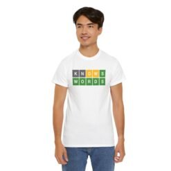 KNOWS WORDS - Unisex T-Shirt – Funny Word Puzzle, Vocabulary and Word Nerd - Image 6