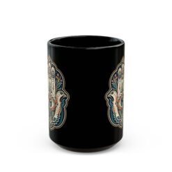 Hamsa – Black Mug – Protection, Peace & Meaning in Every Sip - Image 5