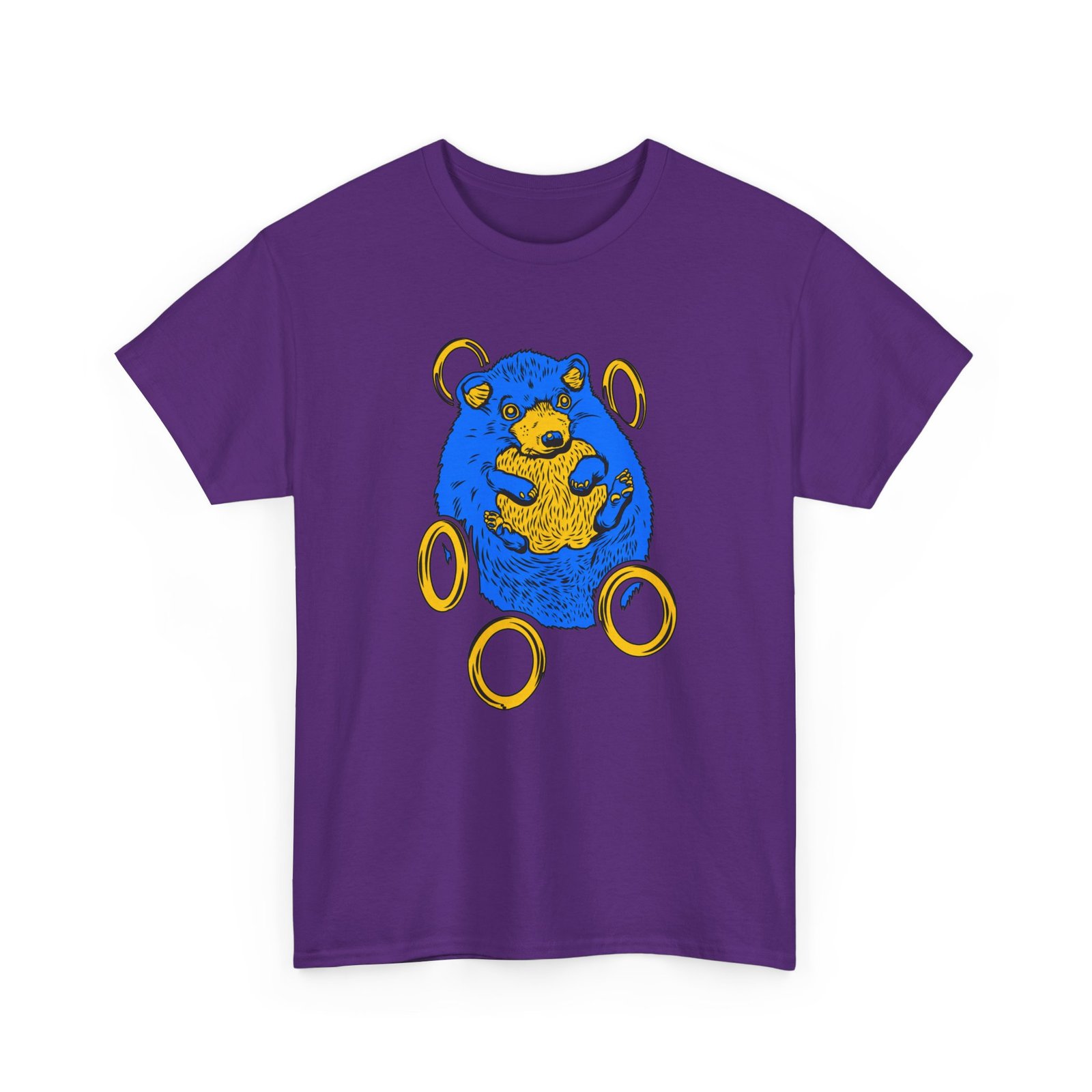 Blue Hedgehog and Golden Rings Unisex T-Shirt – Retro Gaming and Arcade - Image 24