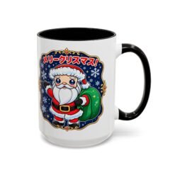 Kawaii Santa - Color Accent Mug – メリークリスマス with Every Sip - Image 13