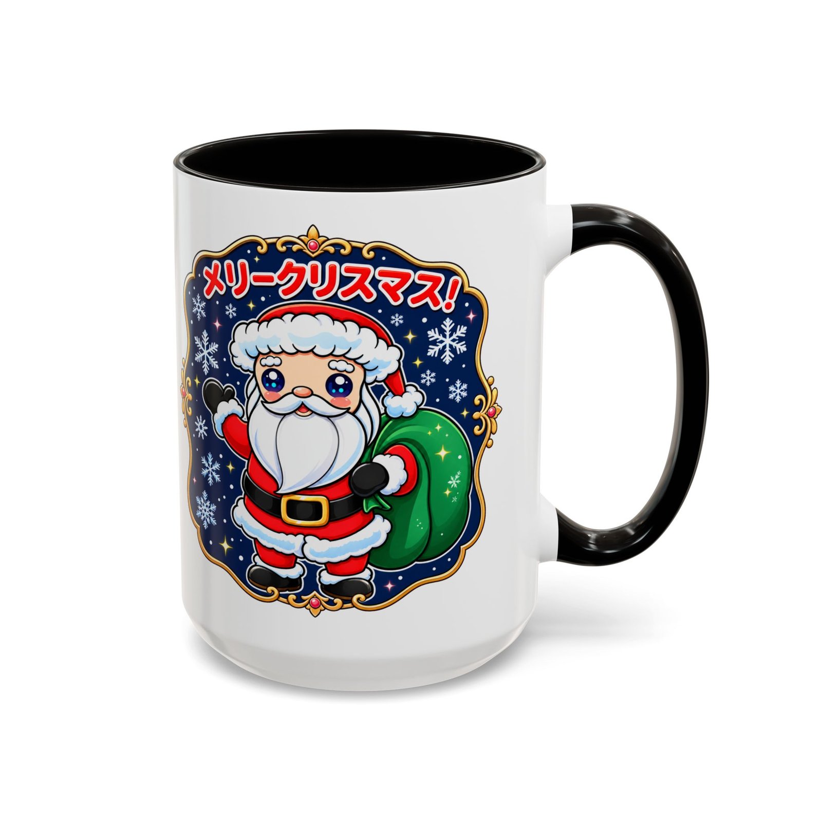 Kawaii Santa - Color Accent Mug – メリークリスマス with Every Sip - Image 13