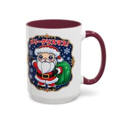 Kawaii Santa - Color Accent Mug – メリークリスマス with Every Sip - Image 19