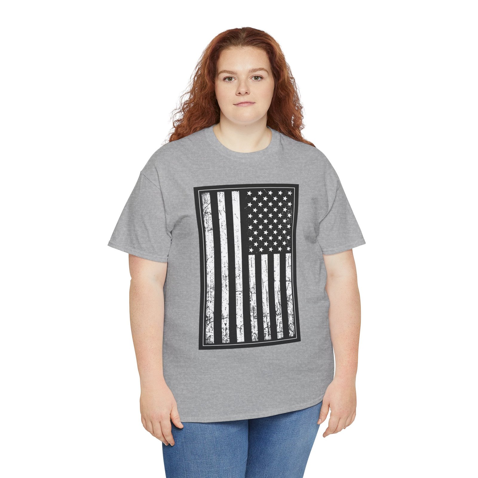 Distressed U.S. Flag – Unisex T-Shirt – Bold, Classic, American - Image 9