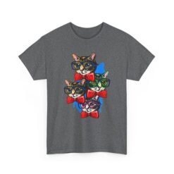 Nerdy Cat Club - Unisex T-Shirt – Funny Cats With Glasses, Bow Ties - Image 14