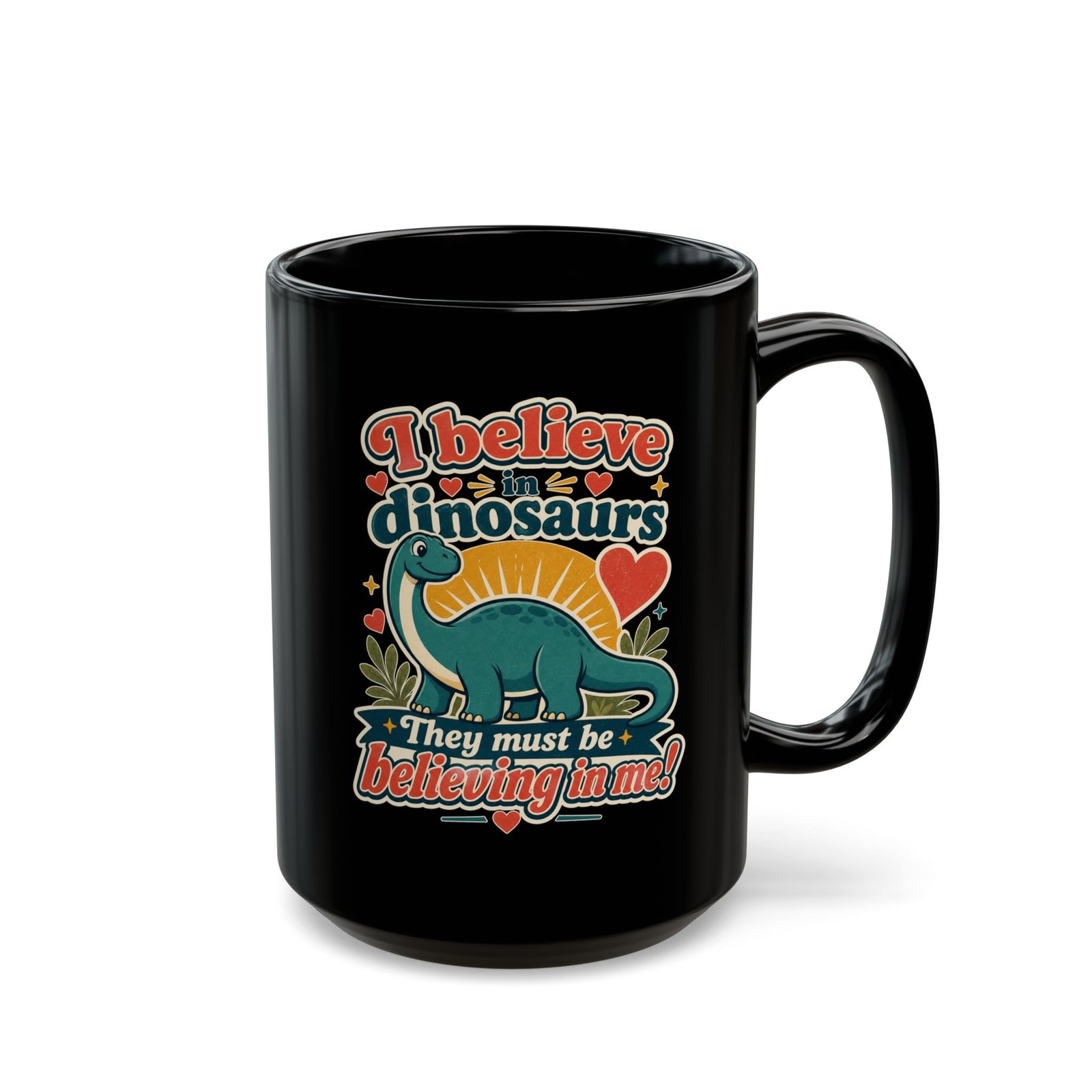 I Believe in Dinosaurs - Black Mug – Jurassic Joy in Every Sip - Image 6
