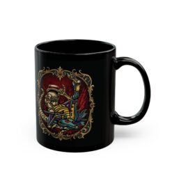 Dancing Baby Xenomorph – Black Mug – Coffee, Chaos and a Tiny Top Hat - Image 3