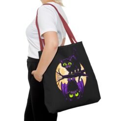 Moonlit Mischief - Tote Bag – Cute Halloween Cat and Bat - Image 24