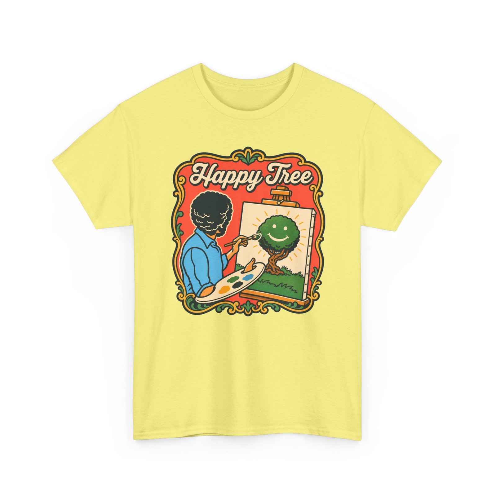 "Happy Tree" Unisex T-Shirt – Peace, Paint, and Positivity - Image 27