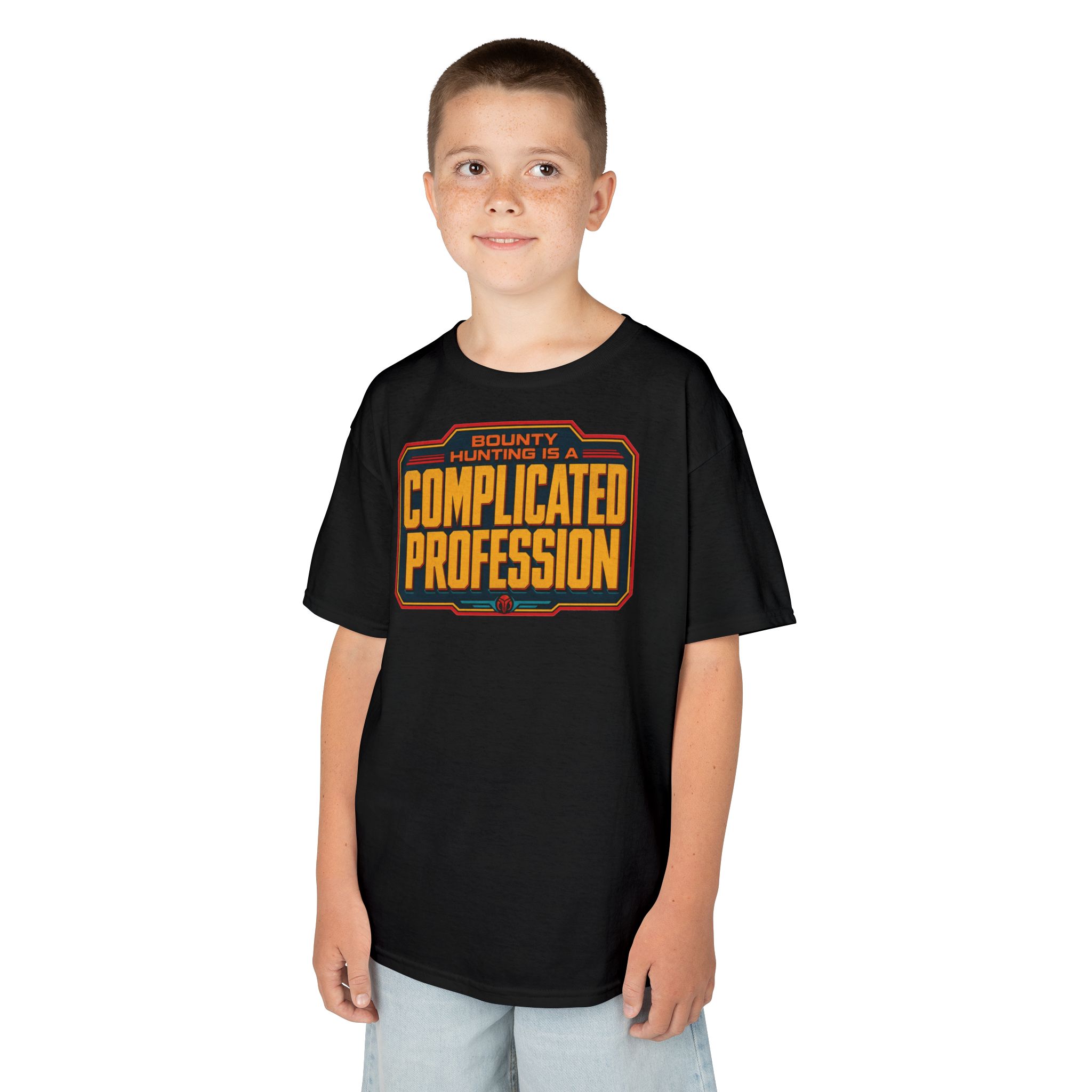 Bounty Hunting Is a Complicated Profession – Kids T-Shirt – Little Hunter, Big Mission - Image 3