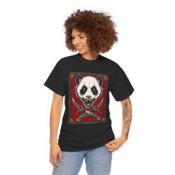 Alternative view of Black Metal Panda – Unisex T-Shirt – Cute, Grim, and Brutal
