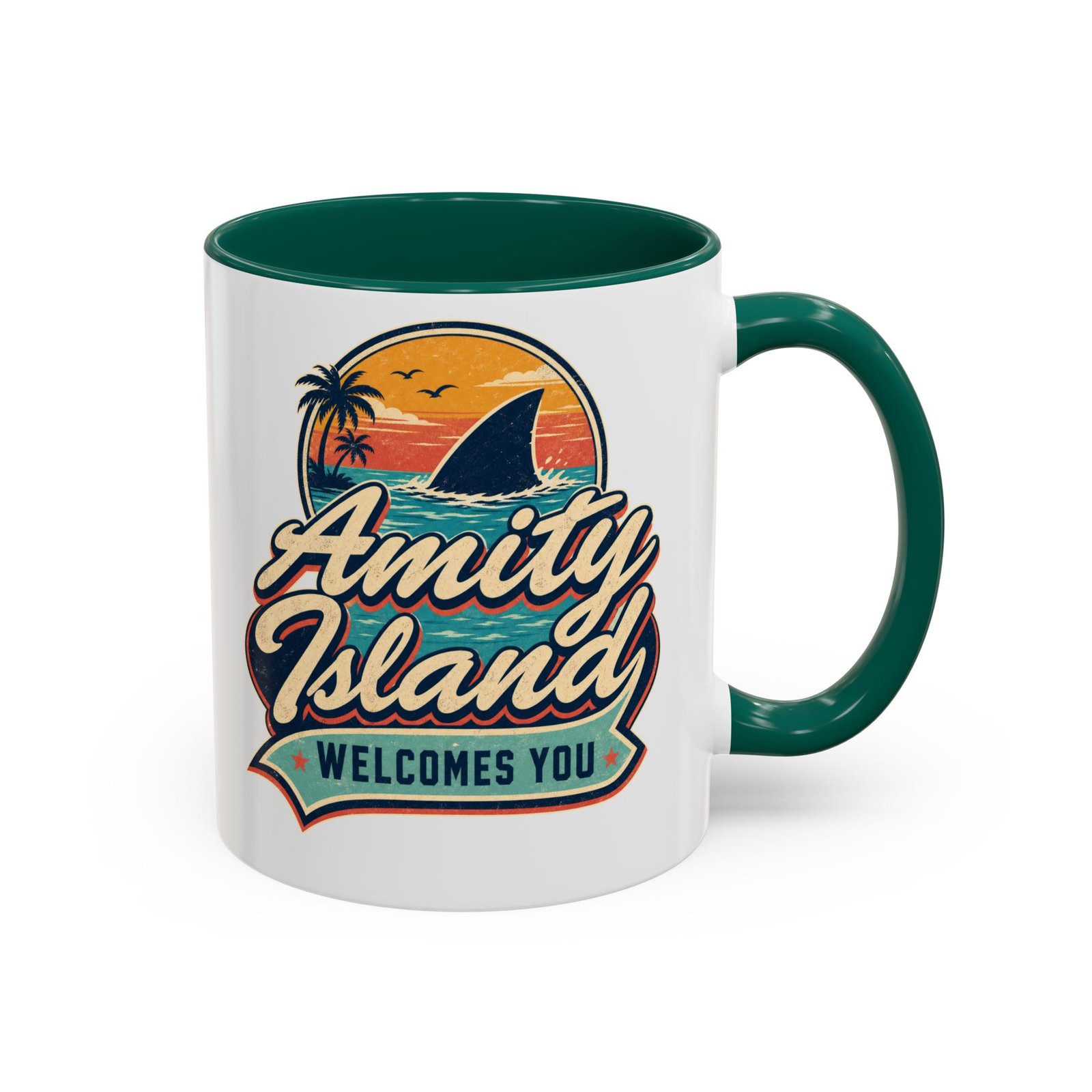 Amity Island Welcomes You – Color Accent Mug – Coffee With a Bite - Image 23