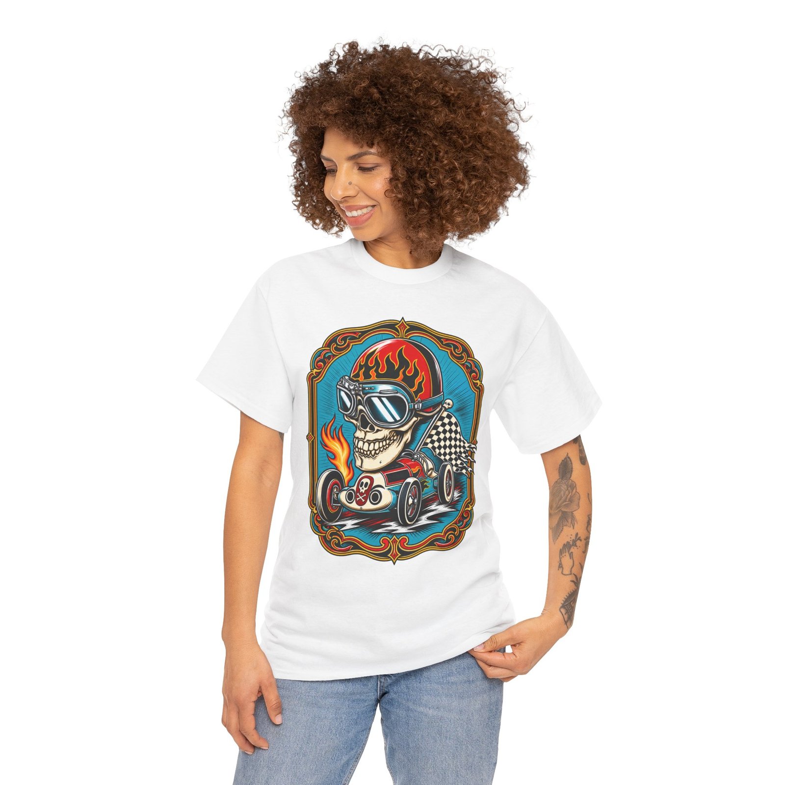Death Race Skull – Unisex T-Shirt – Full Throttle to the Finish - Image 5