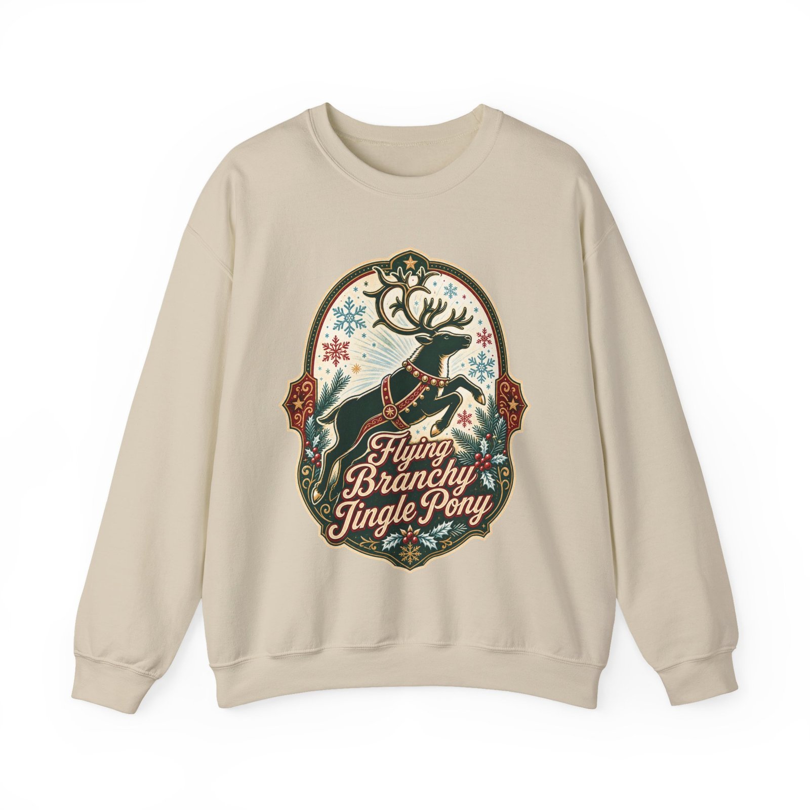 Flying Branchy Jingle Pony - Unisex Sweatshirt – Absurdly Festive - Image 12