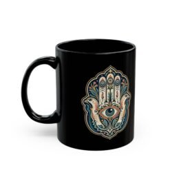 Alternative view of Hamsa - Black Mug – Sip with Protection and Peace