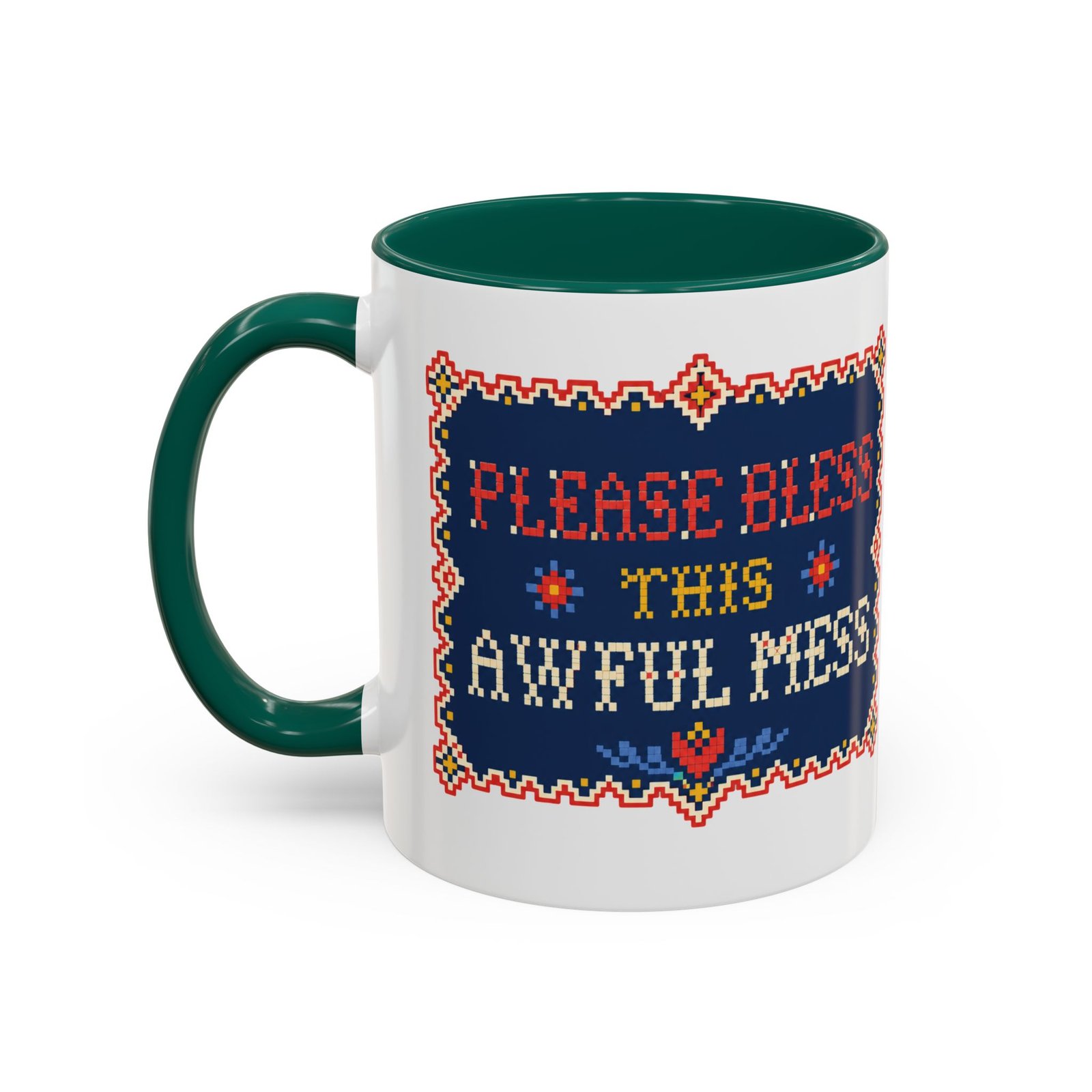 Please Bless This Awful Mess – 11oz or 15oz Accent Mug – Caffeine for Cozy Chaos - Image 12