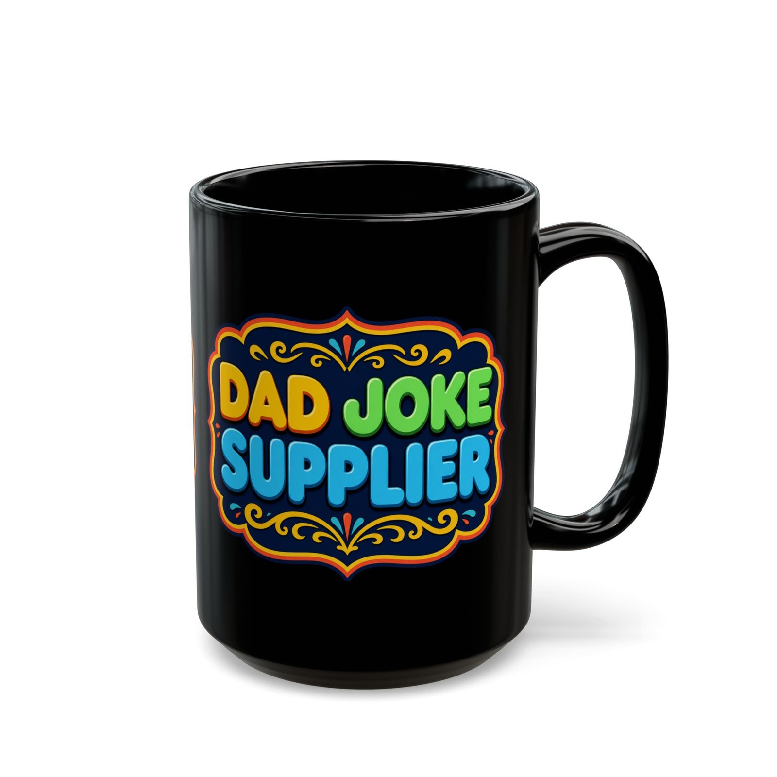 Dad Joke Supplier – Black Mug – Caffeine and Comedy Included - Image 7