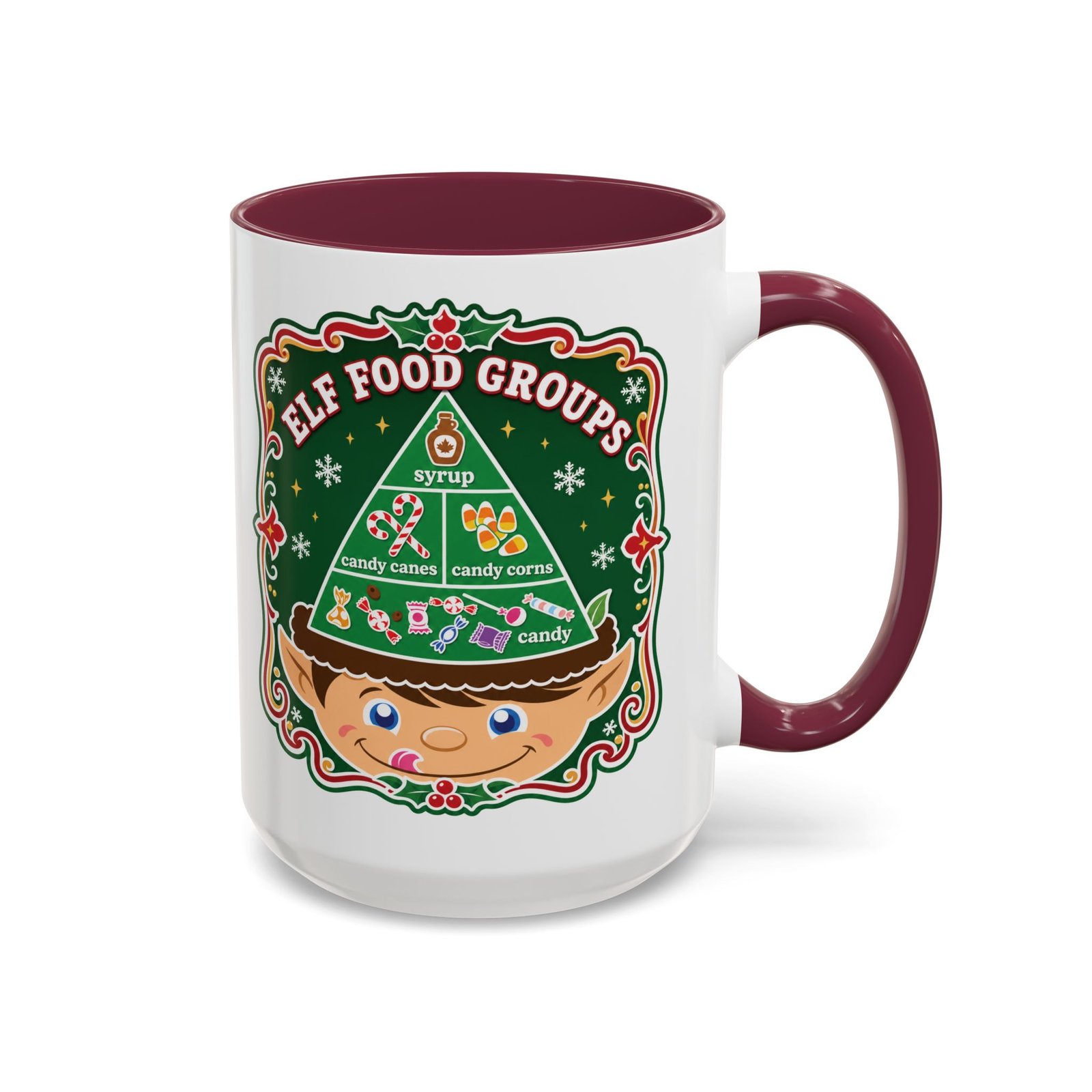 Elf Food Groups – Color Accent Mug – Sweet Sips, North Pole Style - Image 37
