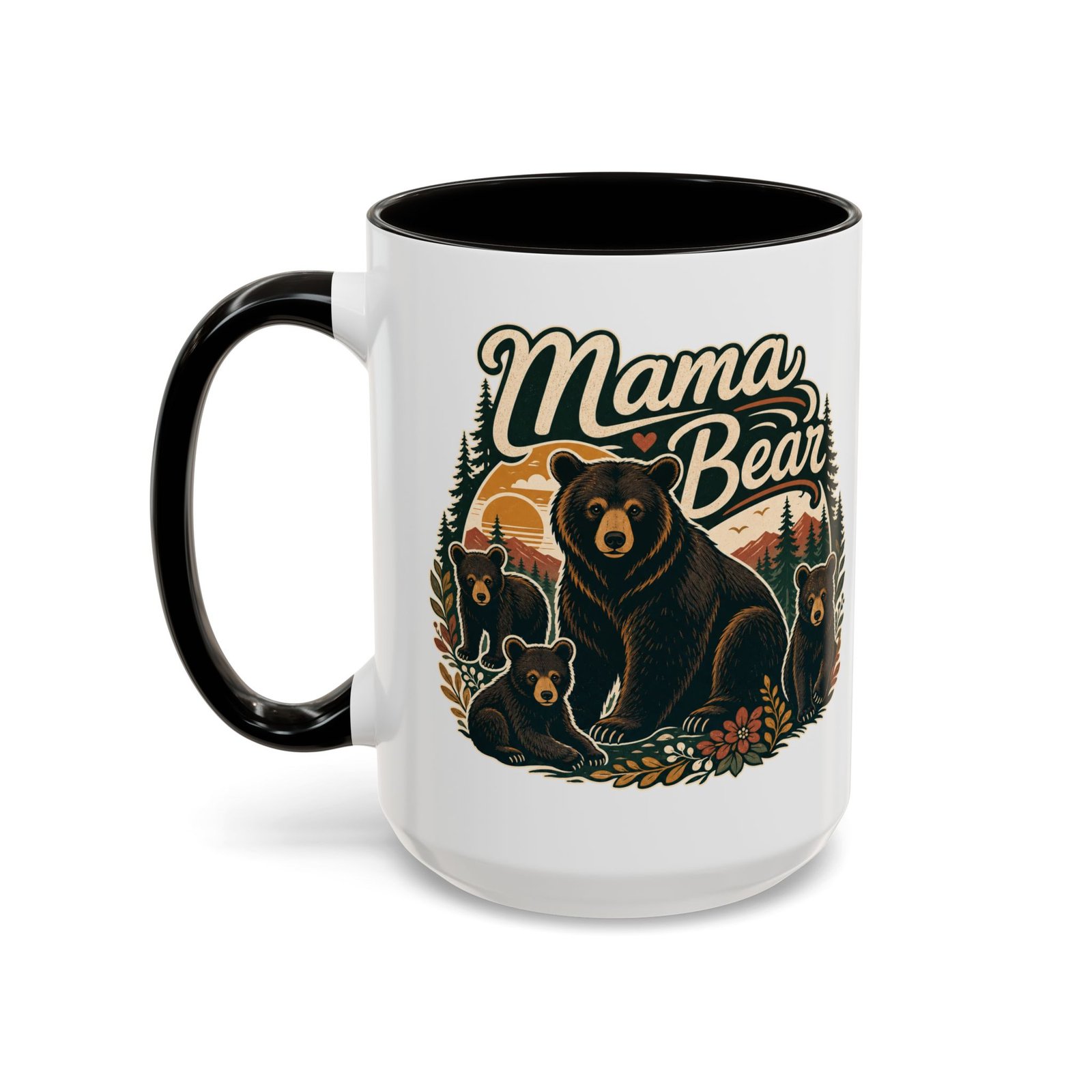 Mama Bear – Color Accent Mug – Fierce Love, Strong Coffee - Image 6