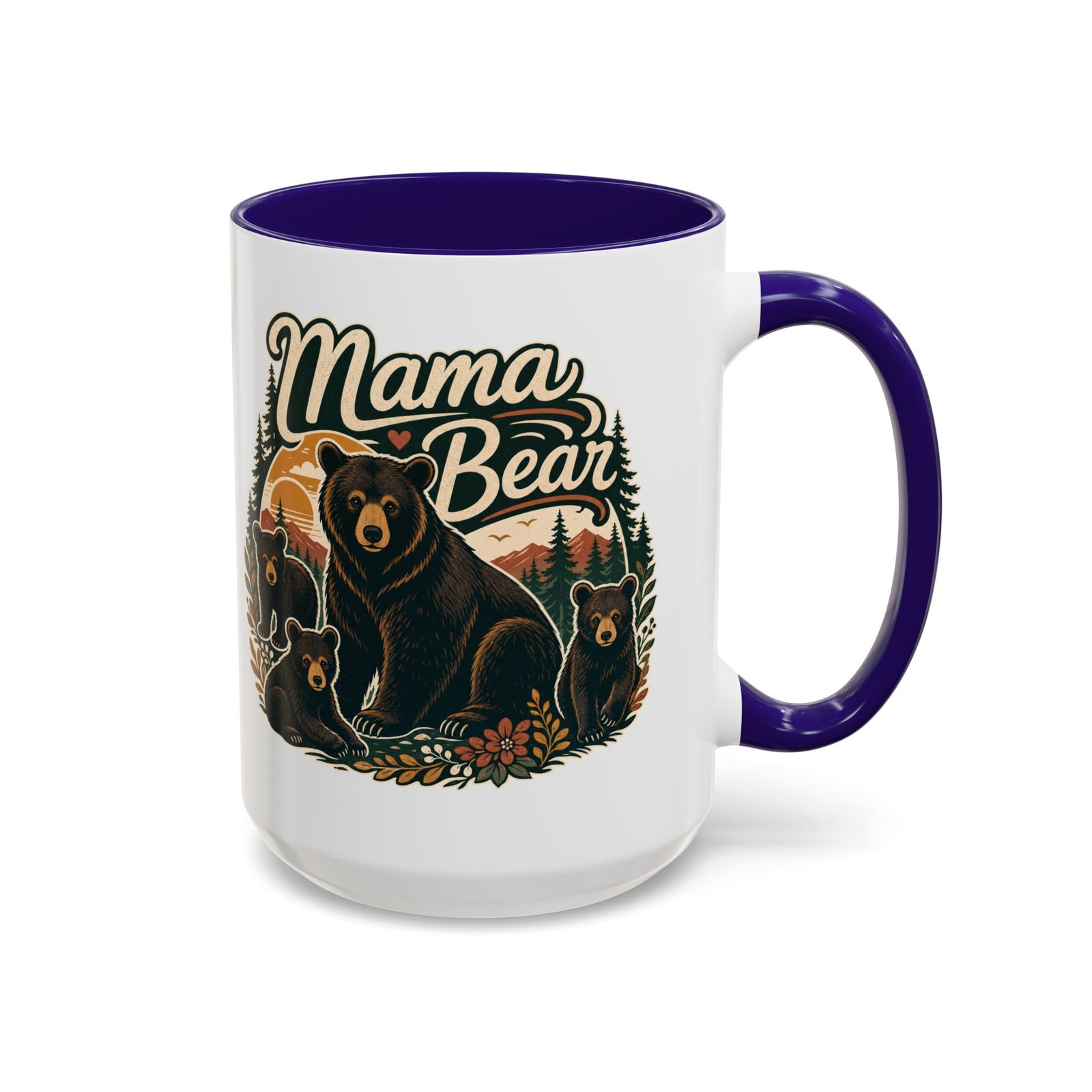 Mama Bear – Color Accent Mug – Fierce Love, Strong Coffee - Image 15