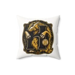 House of Badger – Faux Suede Throw Pillow – Cozy Wizarding School House Pride - Image 6