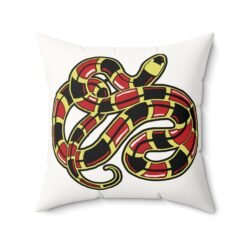 Alternative view of Curled Coral Snake - Faux Suede Throw Pillow – Reptile, Wildlife