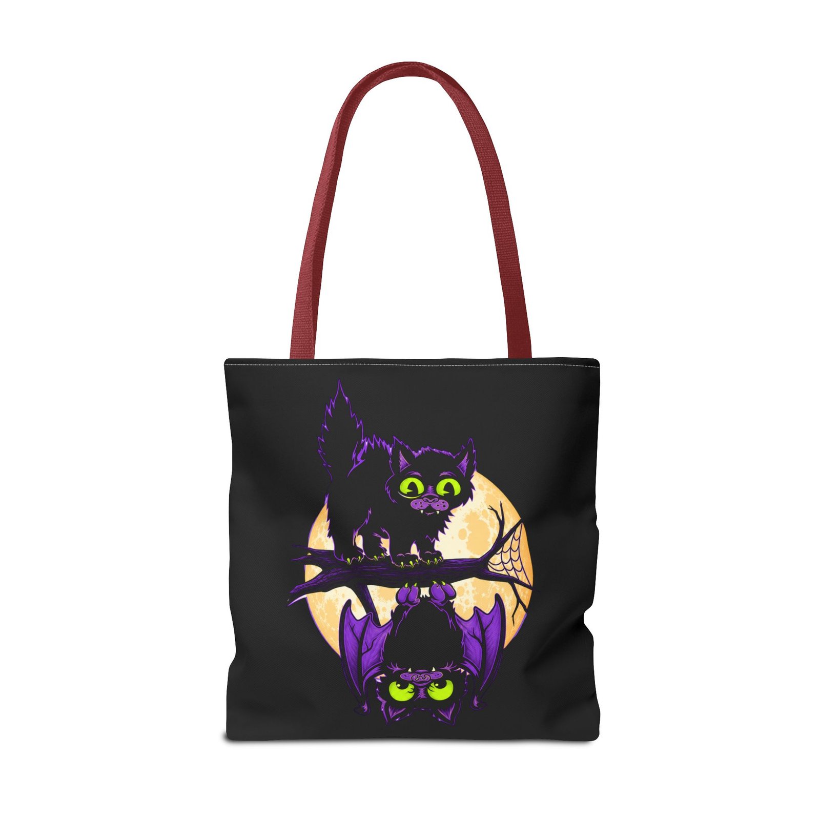 Moonlit Mischief - Tote Bag – Cute Halloween Cat and Bat - Image 22