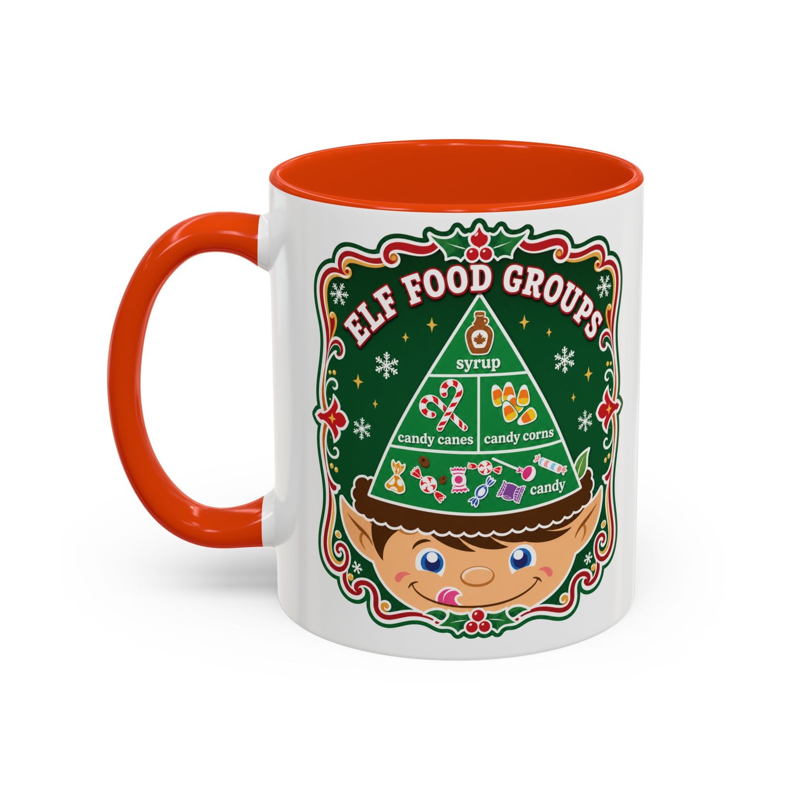 Elf Food Groups – Color Accent Mug – Sweet Sips, North Pole Style - Image 18
